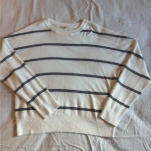 78 & Sunny Striped White and Black Women's Top